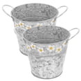 thumbnail image 1 of Shisuyan 2pcs Small Daisy Design Bucket Retro House Flower Container Home Flower Vase, 1 of 8
