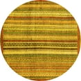 thumbnail image 1 of Ahgly Company Indoor Round Abstract Yellow Modern Area Rugs, 7' Round, 1 of 4