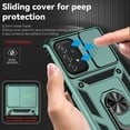 thumbnail image 5 of Heavy Duty Armor Case for Samsung Galaxy A23 4G, Hard PC + TPU Military Grade Shockproof Metal Magnetic Car Mount Cover with Camera Lens Sliding Ring Holder Bracket Case, Darkgreen, 5 of 8
