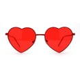 thumbnail image 1 of Lunettes de Soleil de la Saint-Valentin pour Femmes, Classiques, à Monture Métallique, en Forme de Cœur, Rouges, 1 of 4