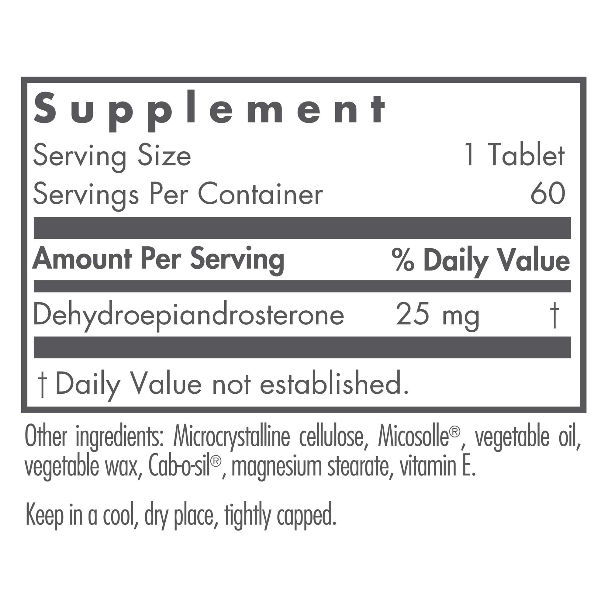 NutriCology DHEA 25mg Supplement - Micronized Lipid Matrix, Hormone Support, Support for Women & Men, Hypoallergenic, Soy-Free, Scored Tablets - 60 Count