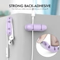 thumbnail image 3 of VEEkI 3 Pack Cable Clips Holder Compact Design Desk Cord Organizer Keeper Strong Adhesive Wire Holder for Organizing USB Cable/Power Cord/Wire Home Office and Car(Lavender), 3 of 5