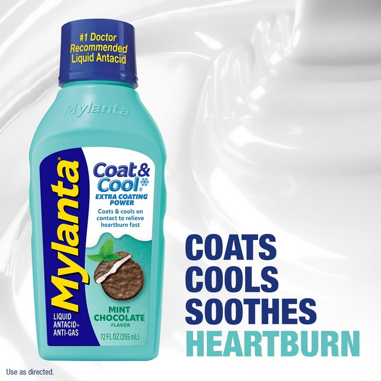 Mylanta Heartburn and Gas Relief Liquid Antacid, Mint Chocolate