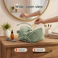 thumbnail image 4 of Quilted Puffer Makeup Bag for Women, 180° Lay-Flat Large Capacity Travel Cosmetic Organizer with Compartments, Waterproof Toiletry Bag, 4 of 6