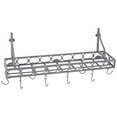 thumbnail image 2 of Old Dutch International 103PW 36 Inch x 9 Inch x 11.75 Inch Antique Pewter Bookshelf Pot Rack with 8 Hooks, 2 of 4