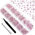 thumbnail image 2 of Set de diamantes de imitación BEADSLAND para maquillaje, uñas y manualidades, color rosa, 2500 unida, 2 of 7