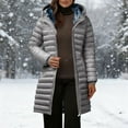thumbnail image 2 of qucoqpe Winter Coats for Women Long Fleece Lined Puffer Down Jackets Warm Thicken Hooded Parkas with Zip Pockets, 2 of 4