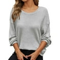 thumbnail image 1 of Arlun Womens Long Sleeve Oversized Casual Loose Fit Crewneck Waffle Knit Cozy Pullover Sweaters Plus Size Lightweight Cozy Basic Solid Color Fall Winter Sweater Tops Grey XL, 1 of 6