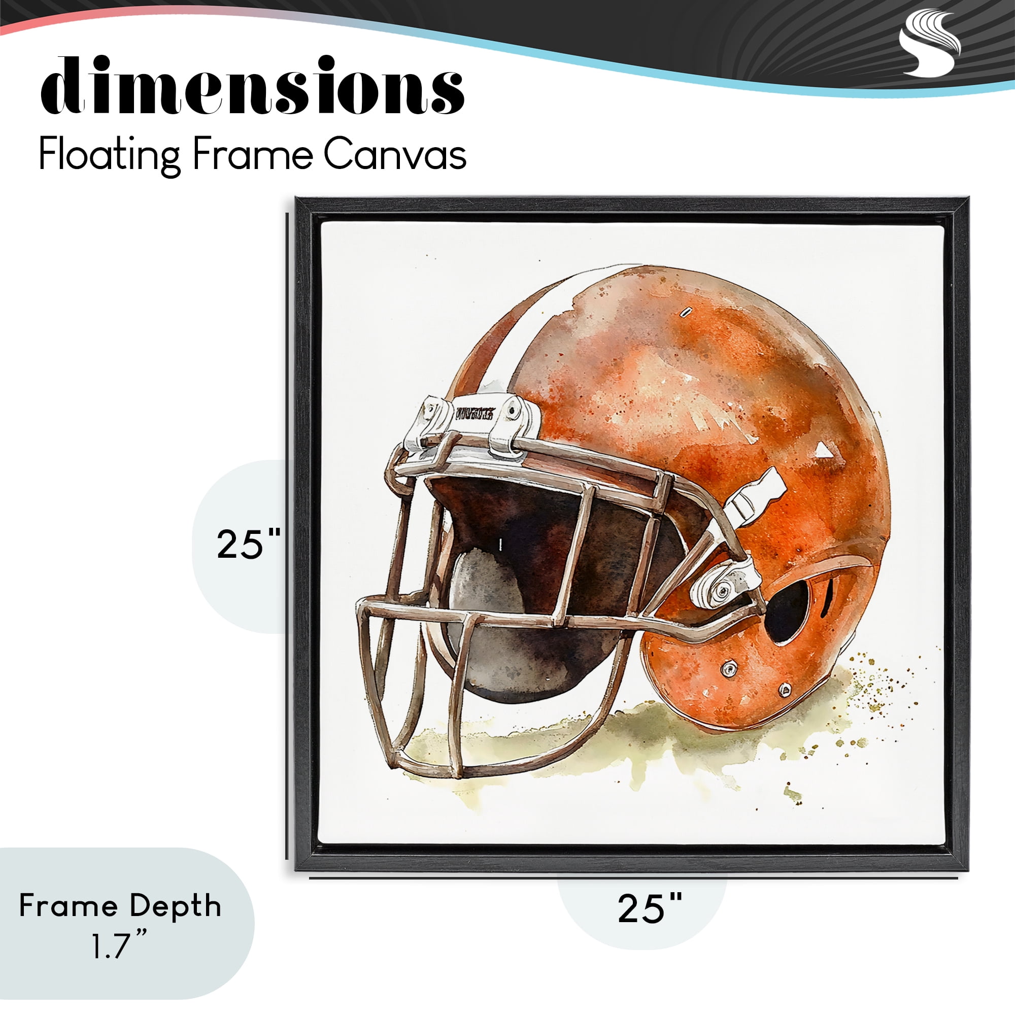 Stupell Industries Red Football Helmet Black Framed Floater Canvas Wall Art, design by Creative Studio