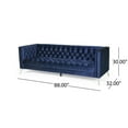 thumbnail image 5 of Noble House Camden Tufted Velvet 3 Seater Sofa, Midnight Blue, 5 of 11