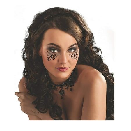 Black Swirl Womens Adult Halloween Witch Vampire Eye Stickers