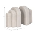 thumbnail image 4 of Marble Layered Arch Bookends for Shelves - Modern Bookshelf Decor, Book Accessories, or Home Accent - Cute Book Ends for Office Desk Decor, Home Library, or Bedroom Decoration - Set of 2, 6", White, 4 of 13
