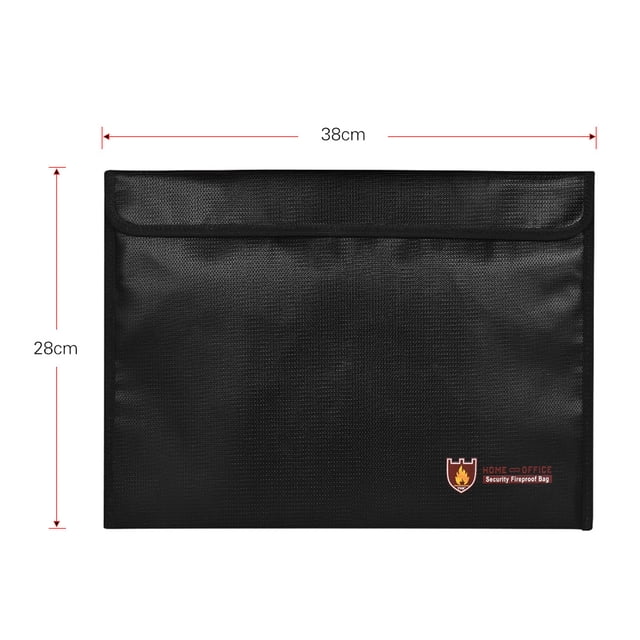 Document Fireproof Document Bag Silicone Coated Fire Resistant Money File Folder Holder Organizer Safe Storage for Office Home Bank Cards Passport Valuables Jewlry Cash