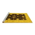 thumbnail image 2 of Ahgly Company Machine Washable Indoor Round Oriental Yellow Traditional Area Rugs, 3' Round, 2 of 4
