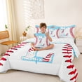 thumbnail image 3 of Manfei Baseball Initial L Bedding Comforter Set 7 Pieces,Ice Cream Full Bedding Set, 3 of 7
