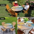 thumbnail image 4 of Ocean Sunset Round Tablecloth for 36-44 Inch Tables,Fitted Table Cover with Elastic Edge,Beach Blue Sky Coastal Seashore Summer Waterproof Outdoor Table Cloth Protector for Patio Garden Dinner Picnic, 4 of 9