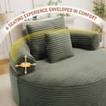 thumbnail image 5 of Muumblus 55" Indoor Round Lounge Chair, Oversized Boneless Accent Barrel Chair, Green Corduroy, 5 of 10
