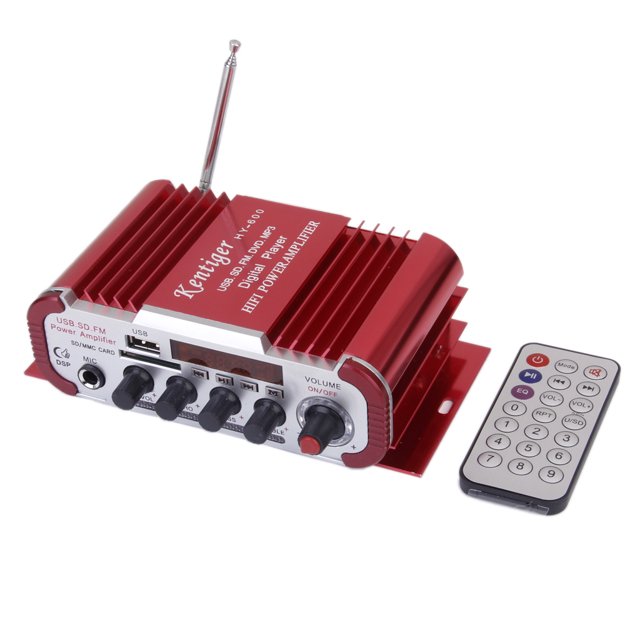 Amplificador de Potencia de Micrófono DC12V para USB / / FM LHY600 Rojo perfke Amplificador de potencia de micrófono