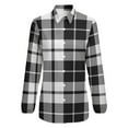 thumbnail image 4 of Plaid Pattern Black And White Plaid Long Sleeve Blouse Woman Streetwear Casual Shirts Summer Oversize Woman Streetwear Clothing Birthday Present, 4 of 7