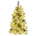 thumbnail image 3 of TZDZRC 4FT Pre-Lit Spruce Snow Flocked Christmas Tree,with Pine Cones,Artificial Mixed PE & PVC Xmas Trees,120 LED Lights, Indoor Outdoor Decorations, 3 of 9