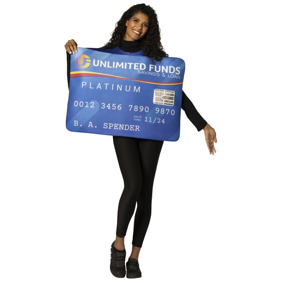 Rasta Imposta Platinum Credit Card Halloween Costume, Men and Women's, Blue, Adult One Size