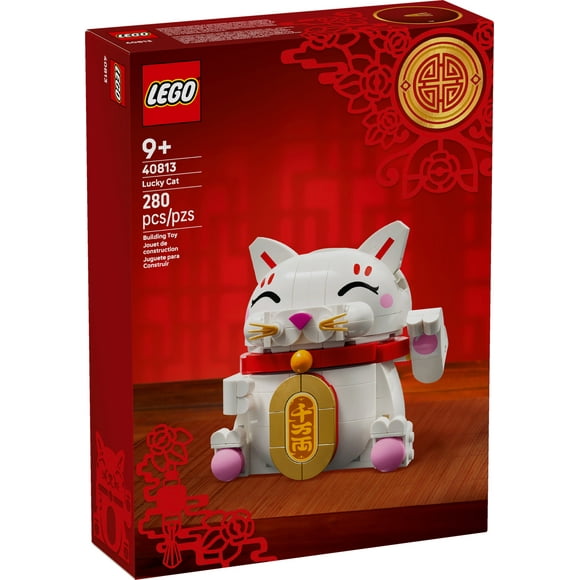 LEGO Lucky Cat Building Toy for Girls & Boys - Smiling Cat W/Waving Paw Function for Kids, Ages 9+ - Home Decor for Spring Festival & Chinese New Year Celebrations - Gift Idea for Birthdays - 40813