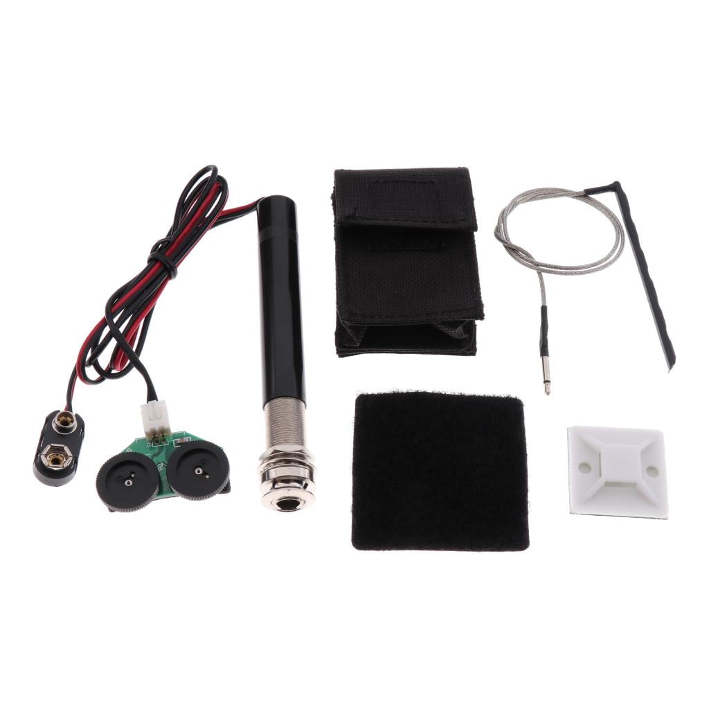 LeeQinersw Active Endpin Jack Preamp Piezo Pickup Kit For Acoustic Guitar Ukulele Mandolin