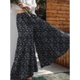 thumbnail image 3 of ZANZEA Women Bohemia Vacation Flare Pants Casual Wide Leg Long Trousers, 3 of 3