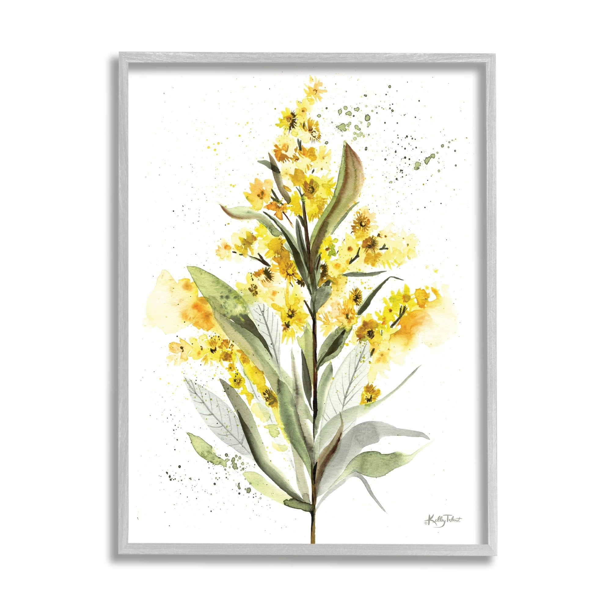 Stupell Industries Wild Daisies Leaf Sprout Flower Impressionist Illustration,11 x 14, Design by Kelley Talent