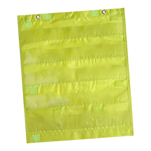 TISHITA Classroom Pocket Chart Multipurpose Hanging 5 Tier Words Pocket Chart for Office Green