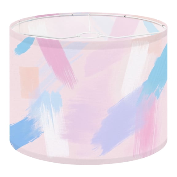 Linen Drum Lampshades Abstract Brush Strokes Soft Pastel Colors 13"x13"x10" Light Shade for Table Lamps Floor Lamp Shades Lampshade Aesthetic Home Decor Replacement Assembly Required