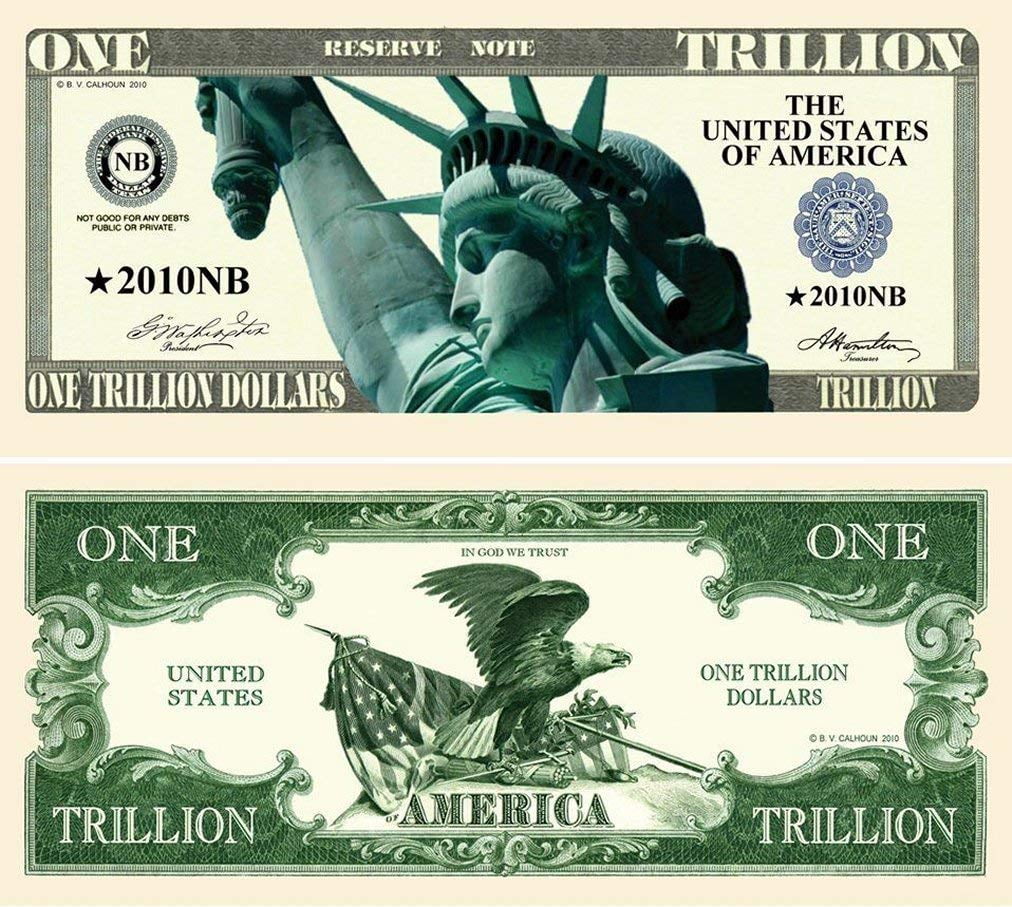 Black Eagle w/Color Flag Zillion Dollar Novelty Money 