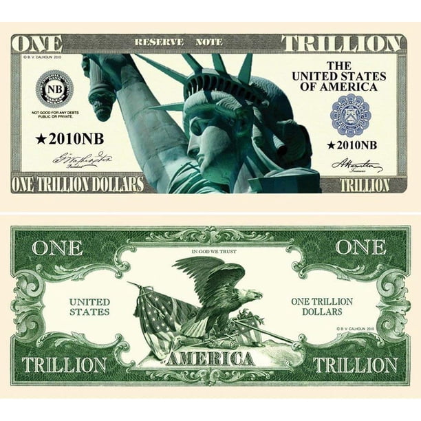 5 Liberty Eagle Trillion Dollar Bills with Bonus “Thanks a Million” Gift Card Set