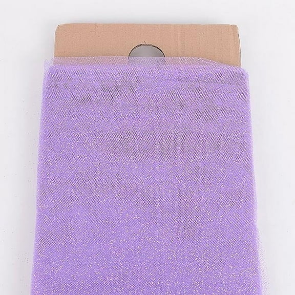 DECORATIVE SILK INC. tulle Glitter Fabric 54" by 10 Yards (30 ft) Tulle Bolt for Wedding, party and Decoration (LILAC)
