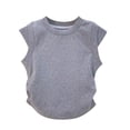 thumbnail image 3 of Girls Lightweight Blouse Tops 2-13 Years Children Toddler Kids Fashion Casual Tops Shirts Summer Solid Color Short Sleeve Crew Neck Baby Girl Clothes Gray 8 Years, 3 of 4