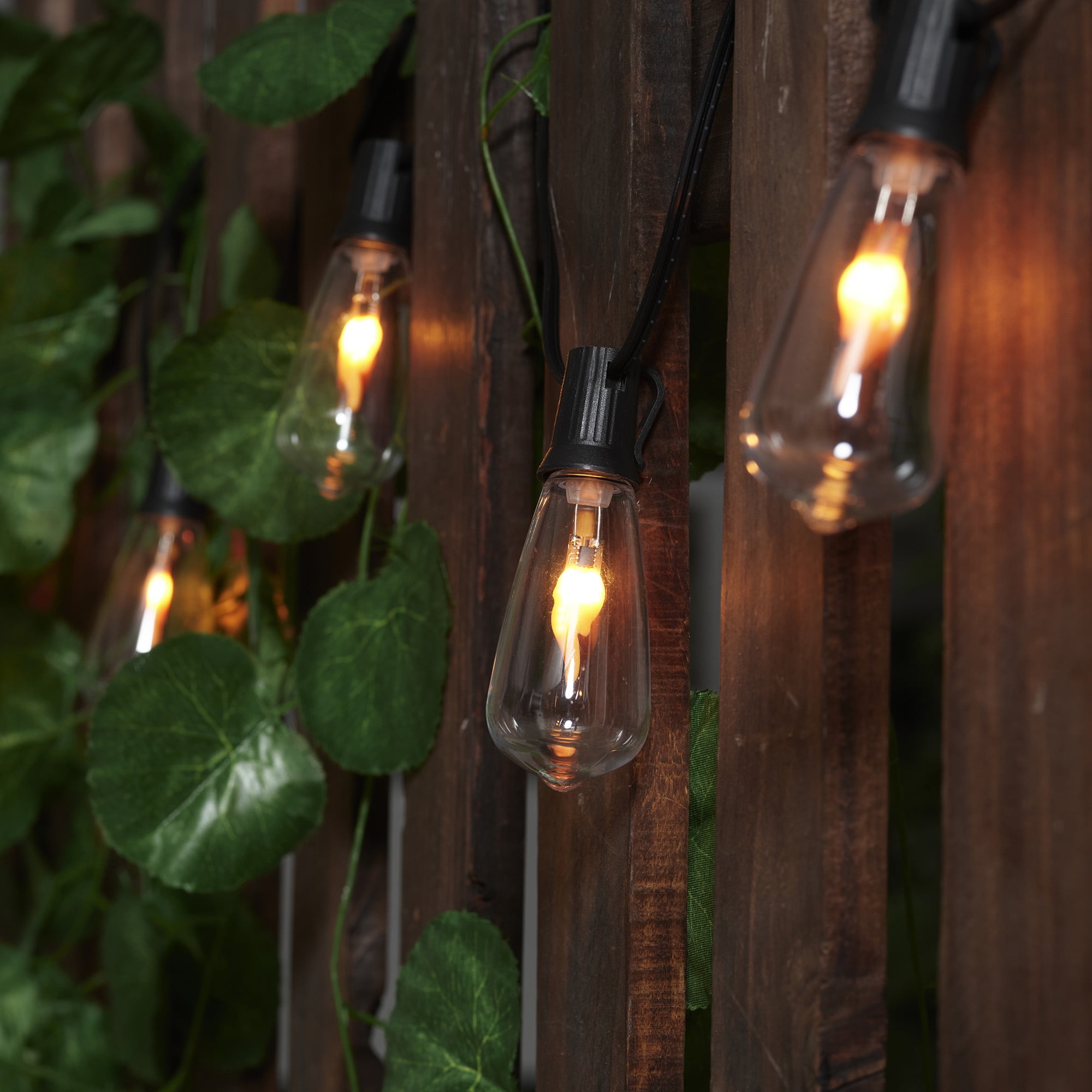 Better Homes & Gardens 10-Count Flickering Flame LED Outdoor Edison String Lights