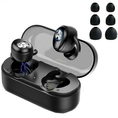 Wireless Earbuds Earpiece Wireless Headphones Mini Noise Cancelling Sweatproof Headset with Microphone Built-in Mic and Portable Charging Case for iPhone Samsung