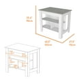 thumbnail image 5 of HQZX Kitchen Island Dozza, Three Shelves, 35.4" H x 27.5" L,White / Ibiza Marble Finish, 5 of 5