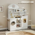 thumbnail image 2 of JOYLDIAS Kids Play Kitchen Set Pretend Wooden Kitchen Playset Toy with Sound and Light, Oven, Washing Machine, Accessories, 2 of 7