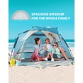 thumbnail image 4 of OutdoorMaster Tienda de campaña de playa emergente para 4 personas, fácil instalación y toldo portátil para refugio solar con protección UV UPF 50+, tragaluz extraíble, tamaño familiar, costa de Cancú, 4 of 5