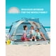 thumbnail image 4 of OutdoorMaster Tienda de campaña de playa emergente para 4 personas, fácil instalación y toldo portátil para refugio solar con protección UV UPF 50+, tragaluz extraíble, tamaño familiar, costa de Cancú, 4 of 5
