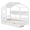 White, variant on Bellemave House Bed with 2 Drawers and Storage Shelves, Wood Twin Size Montessori Bed Frame with Roof and Window, Playhouse Bed for Bedroom (White)