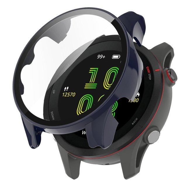 For Garmin Forerunner 255s Full Protection Anti-drop Hard Pc Watch Case Protective Cover With Tempered Glass Screen Protector