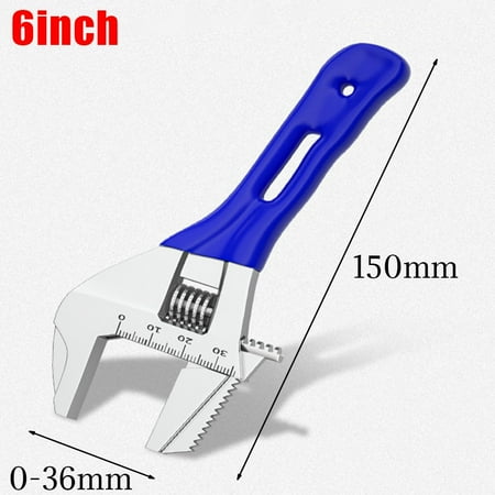 

6/8Inch Adjustable Wrench Wide Jaw With Cushion Grip For Bathroom Board Pipe