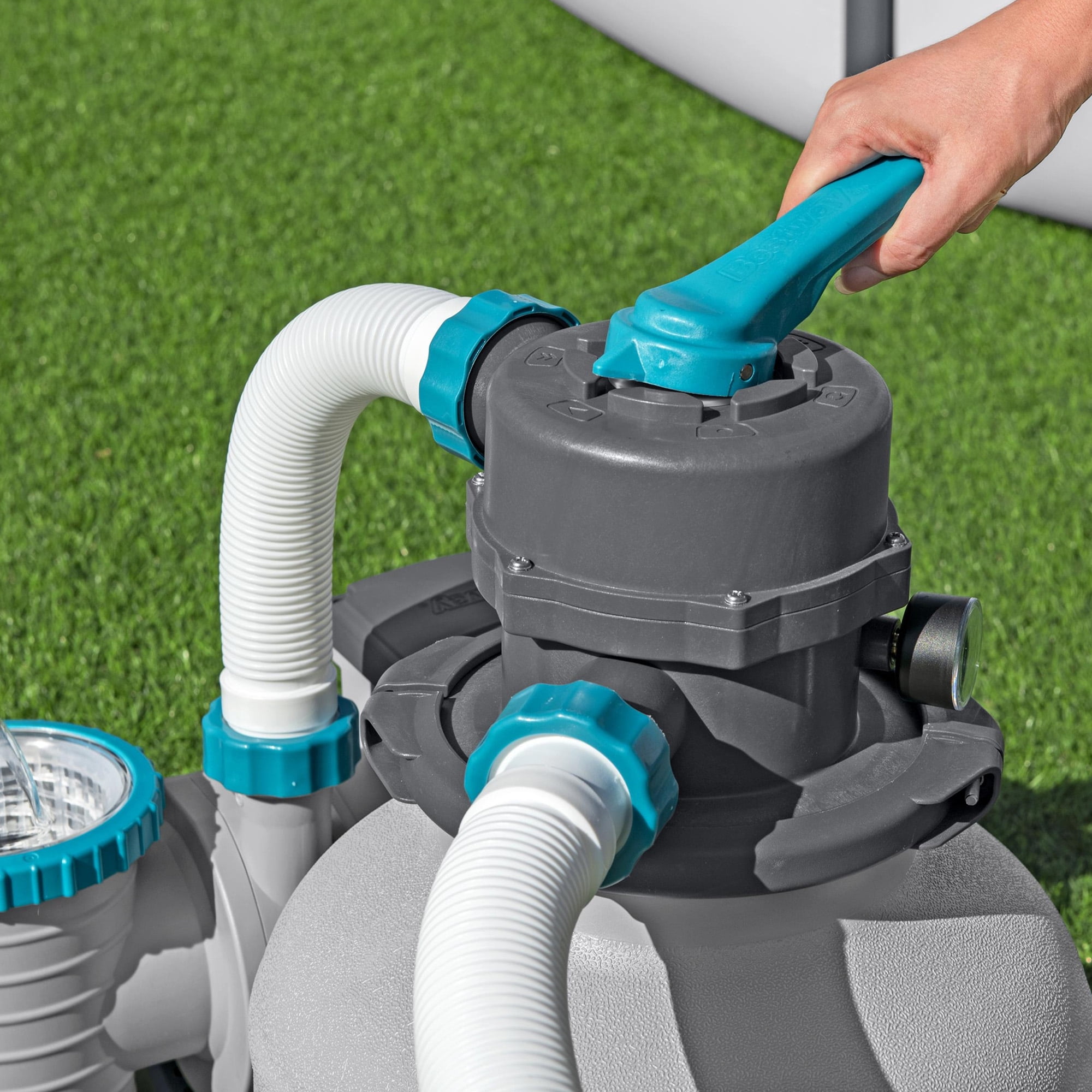 Bestway 2,200 Gallon Sand Filter Pump for Above Swimming Ground Pools up to 14,400 Gallons