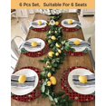 thumbnail image 4 of 13 Inch Round Placemats Set of 6, Christmas Tree Non Slip Heat Insulation PP Table Mats, Winter Xmas Ball Snowy Red Black Plaid Washable Place Mats for Kitchen Dining Party Table Decor, 4 of 7