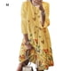 thumbnail image 1 of Sonducket Vestido Midi de manga larga estampado cuello gran columpio cintura alta ropa de mujer Vestidos Amarillo METRO, 1 of 1