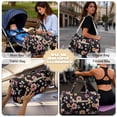 thumbnail image 5 of Garronmavis Large Floral Quilted Duffle Bag for Women, Lightweight Weekender Travel Bag Carry On Bag with Zipper Pockets for Gym, Dance, Overnight Trips, 5 of 7