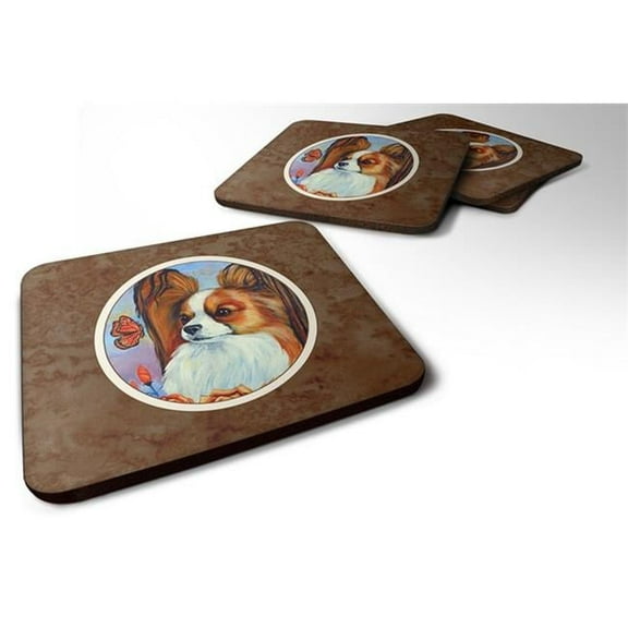 Papillon Foam Coaster, 3.5 x 0.25 x 3.5 in. - Set of 4