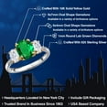thumbnail image 2 of Gem Stone King 925 Silver and 10K Yellow Gold Green Nano Emerald and White Moissanite and Lab Grown Diamond Engagement Ring for Women | 2.56 Cttw | Oval 9X7MM | May Birthstone | Size 6, 2 of 7